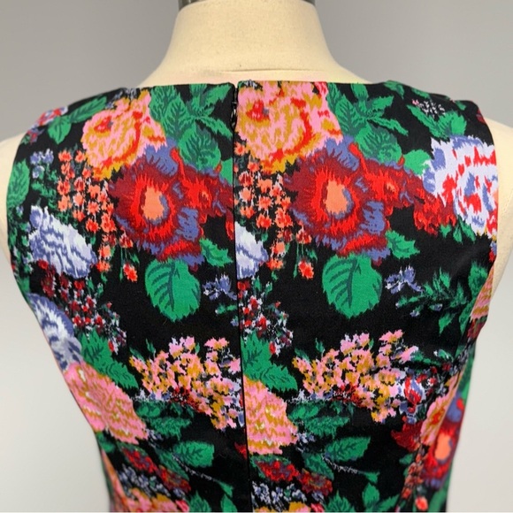 J CREW Adachi Black Floral Mercy Sheath Dress 8 Knee Length Multicolor Jacquard - Picture 7 of 14
